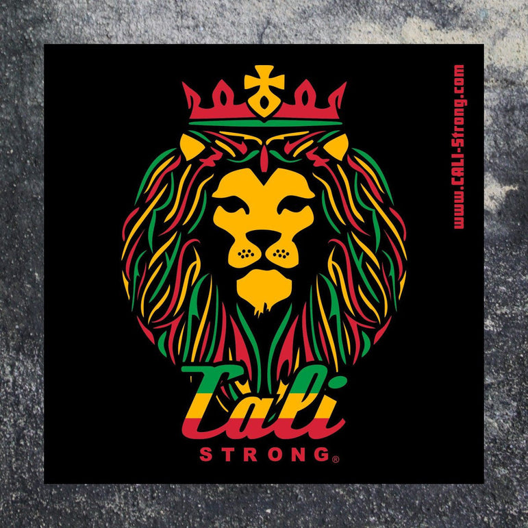 CALI Strong King Rasta Sticker 4 inch Square Vinyl Decal - Stickers - Image 2 - CALI Strong