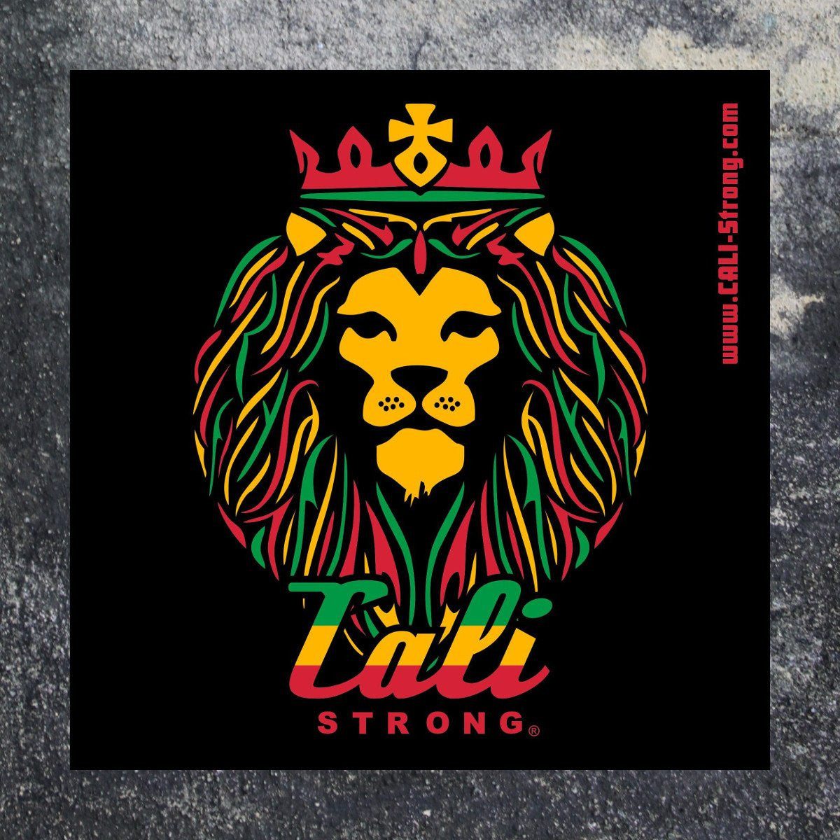 CALI Strong King Rasta Sticker 4 inch Square Vinyl Decal - Stickers - Image 2 - CALI Strong